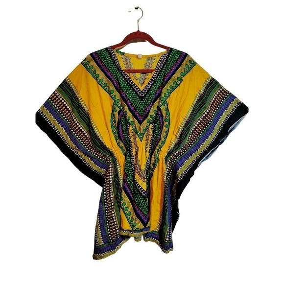 Dashiki multi-color tribal shirt Pattra Chiang-Mai One Size  see measurements - Picture 10 of 10